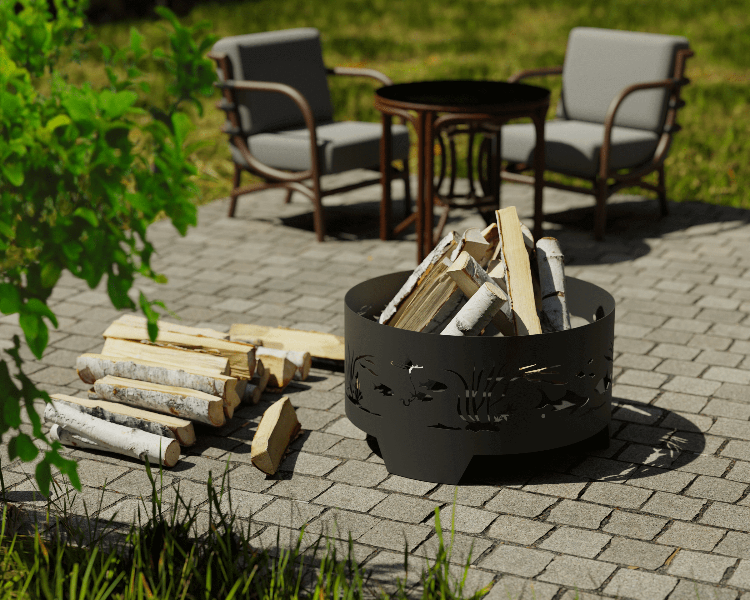 Костровая чаша Рыбы 65 см для дачи