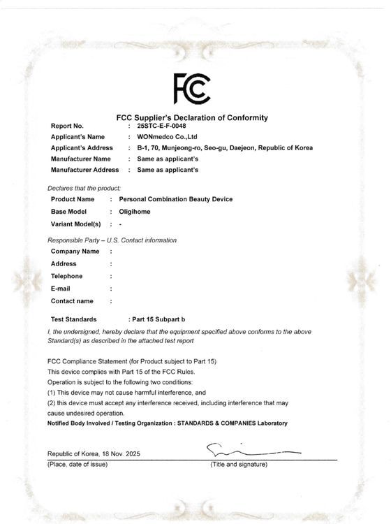 FCC Declaration Oligihome