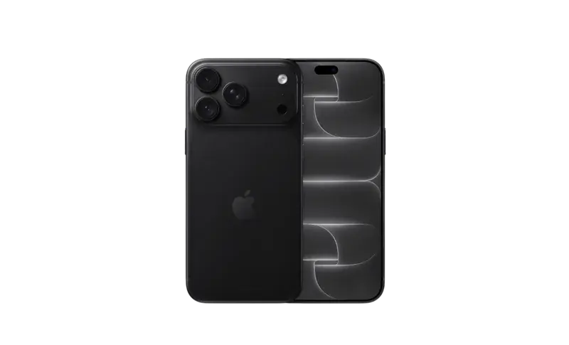iPhone 18 Pro Max в чёрном цвете, вид спереди и сзади