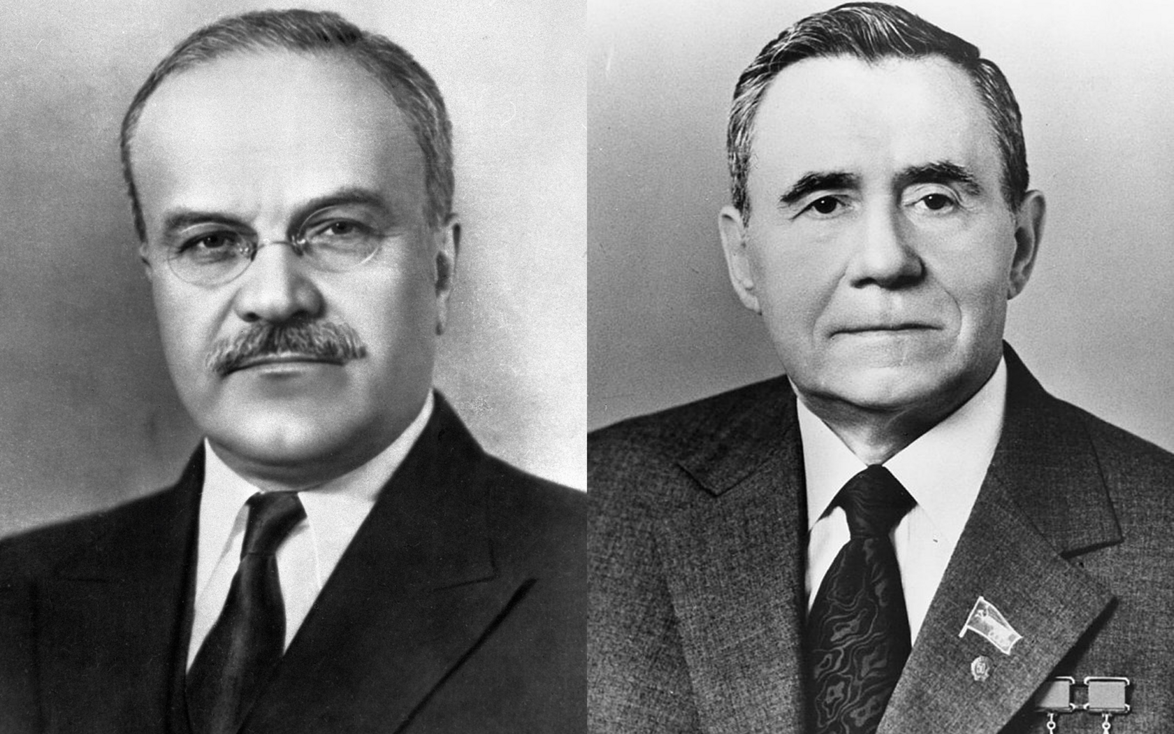 Слева направо: В. Молотов, А. Громыко