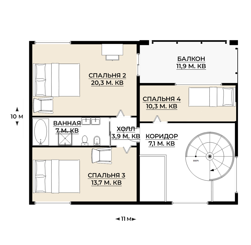 Планировка второго этажа