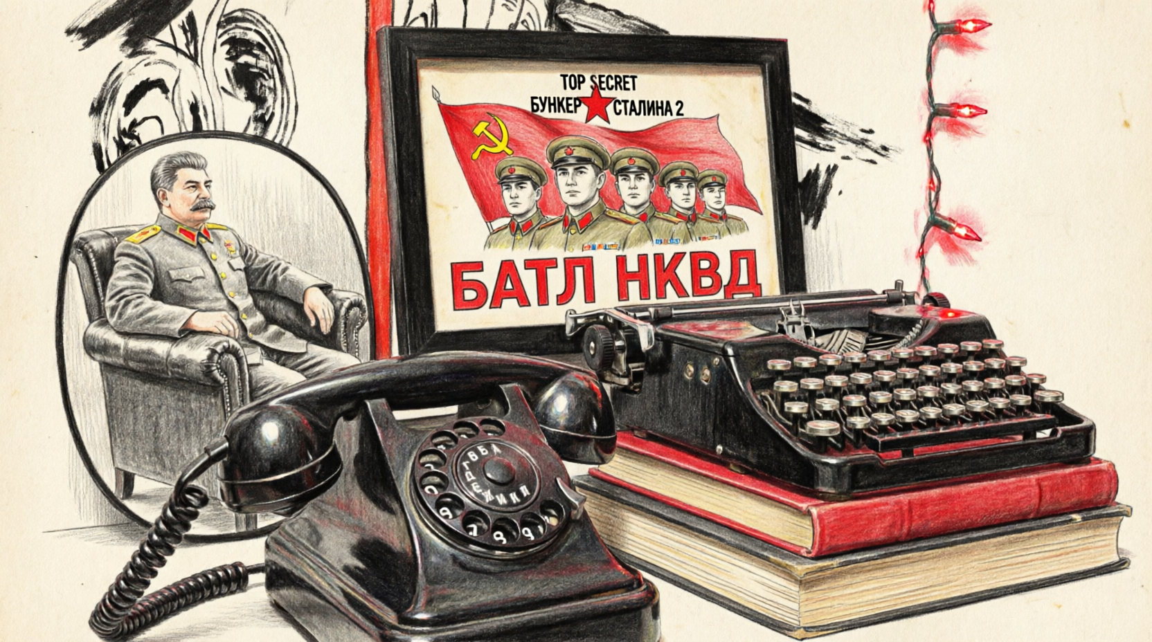 Зелёный коридор с экспонатами