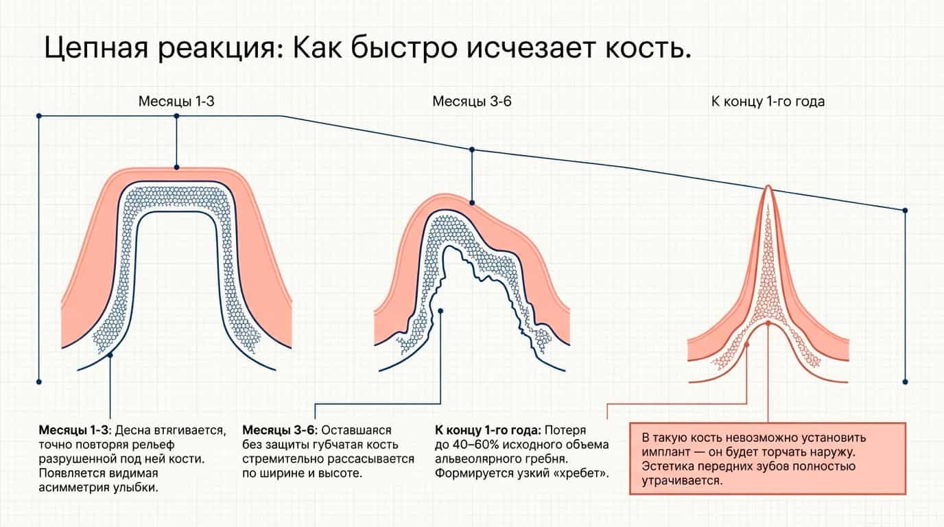Убыль кости - схема