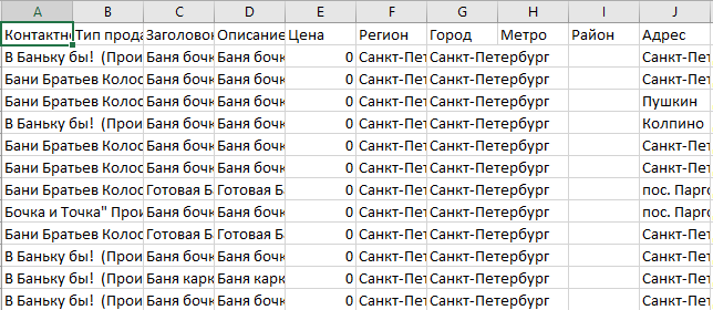 Пример таблицы — бани-бочки