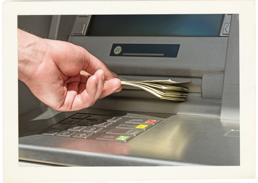 withdraw money from an ATM