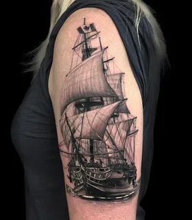 Тату корабль: значение, эскизы места для выполнения татуировок