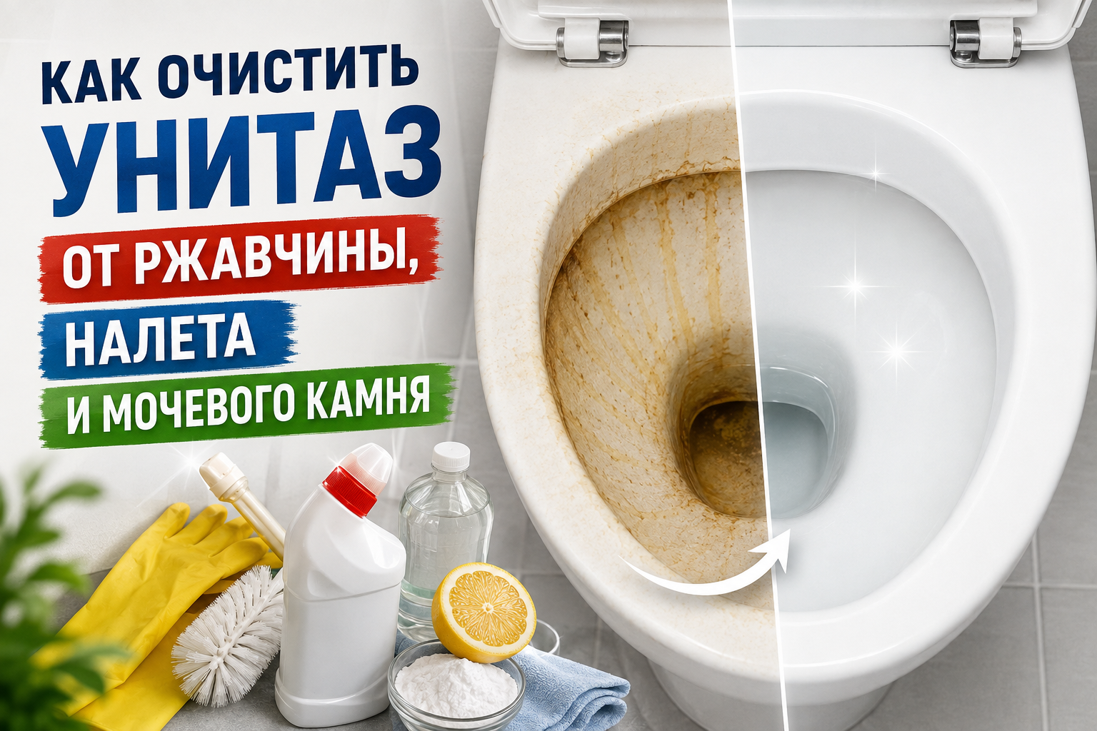 Как очистить унитаз от ржавчины