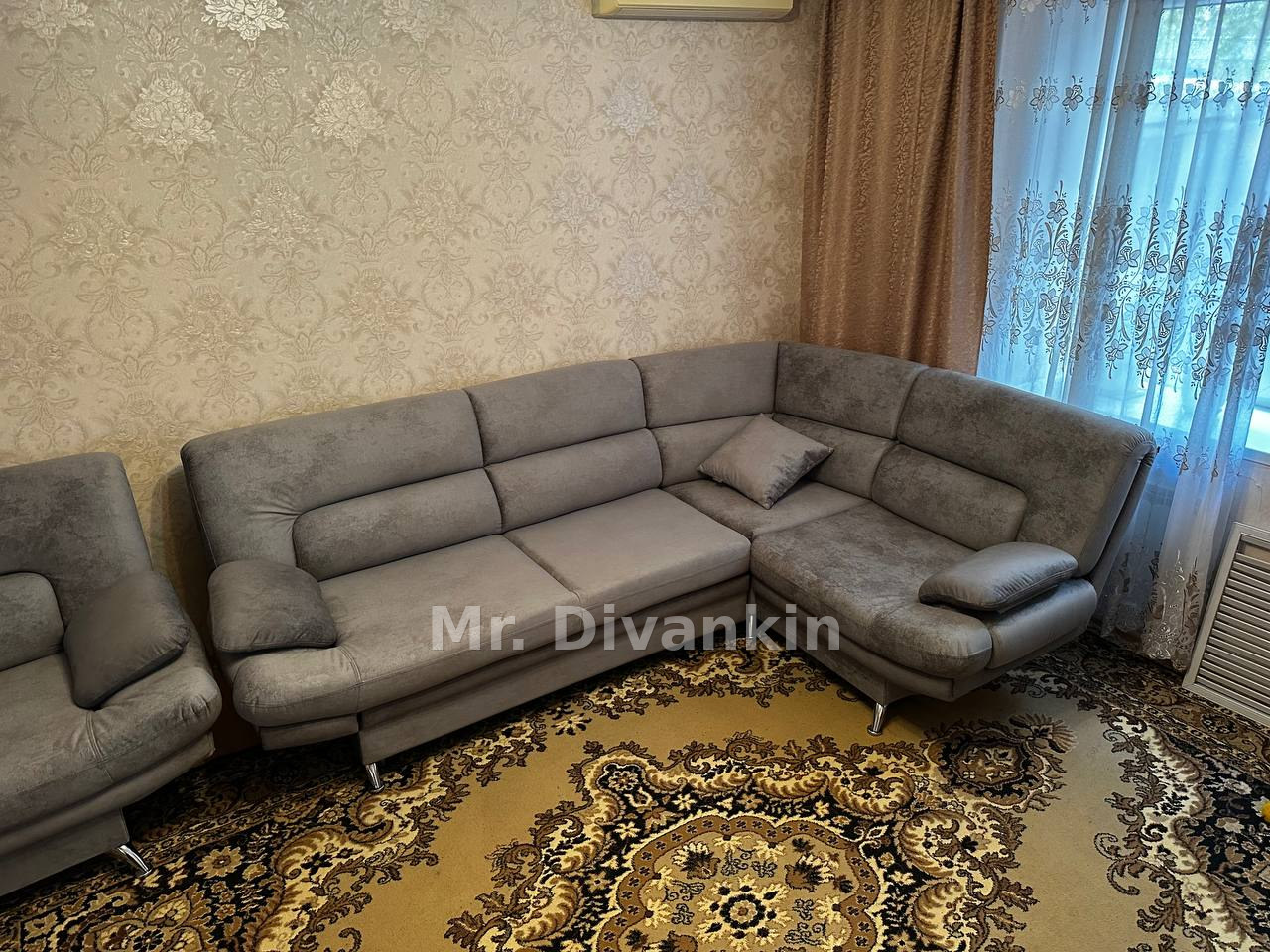 Большой угловой диван: после перетяжки — Mr. Divankin