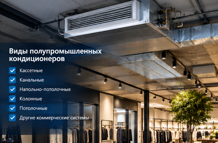Кассетная сплит-система в интерьере