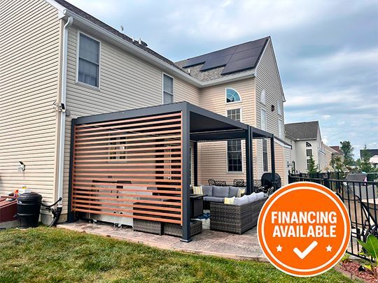 aluminum slat fencing for pergola privacy