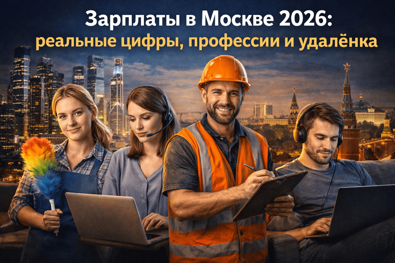 Зарплаты в Москве 2026: реальные цифры, профессии и удалёнка