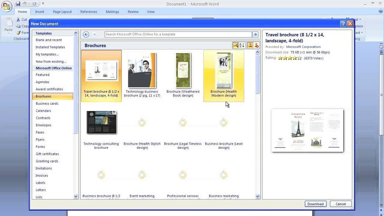 Скачать шаблон брошюры в векторе и ворде