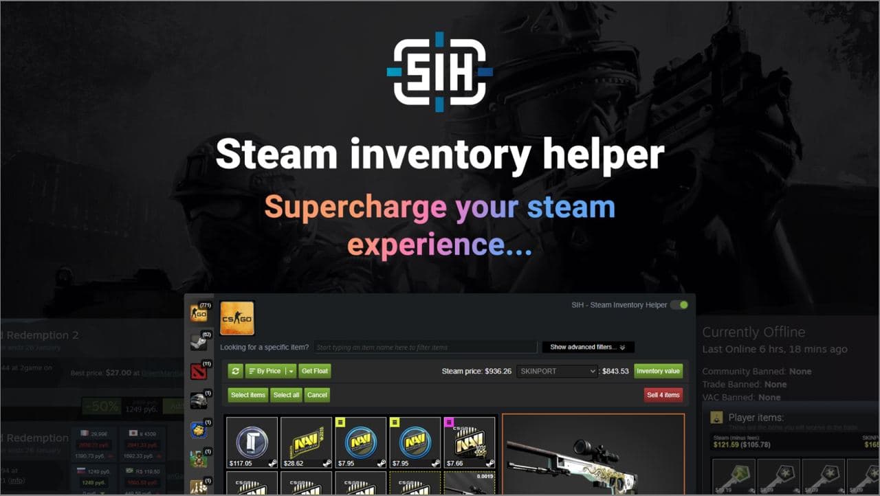 Float and pattern marking, Steam Inventory Helper