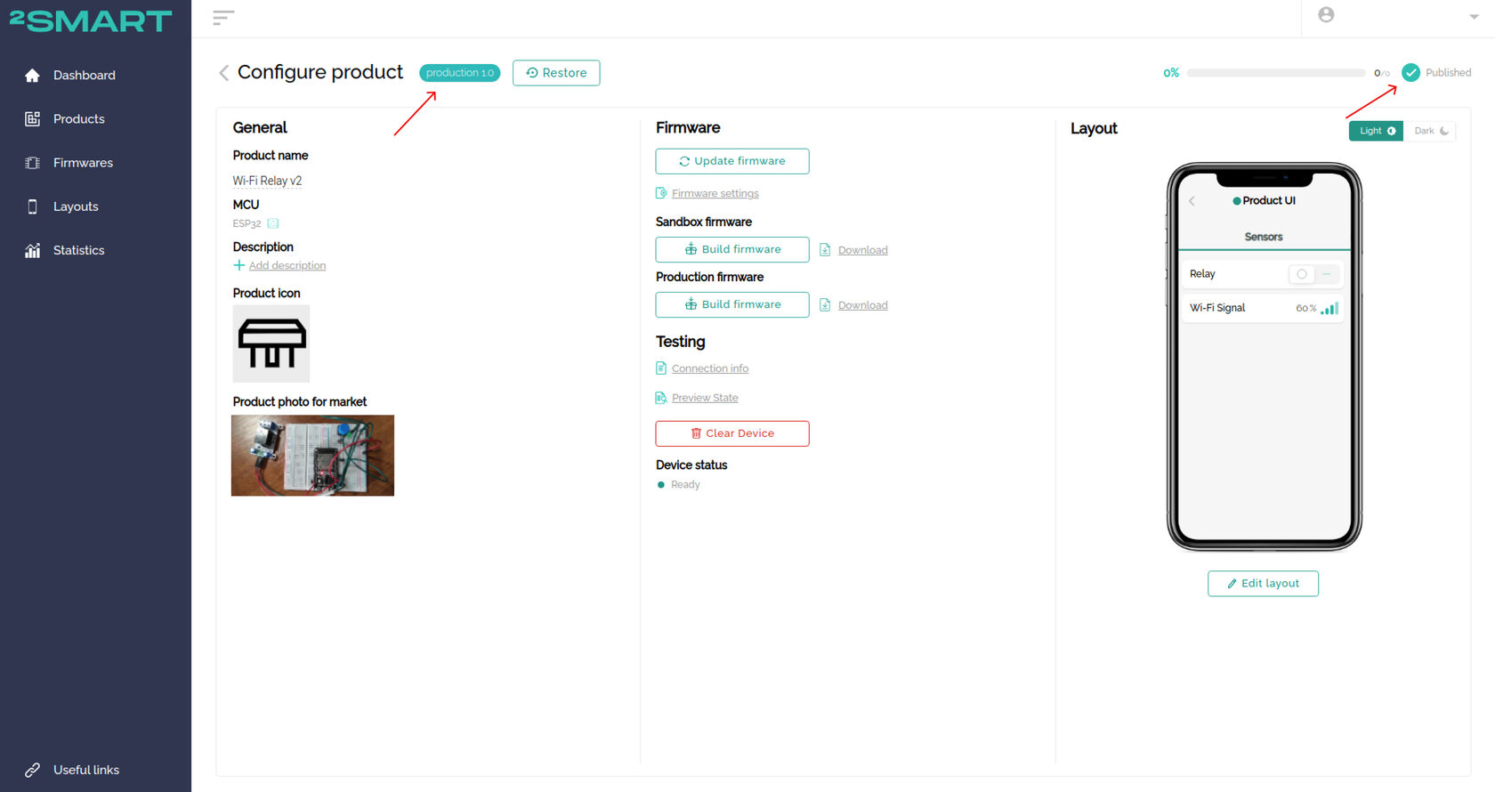 The product page in the vendor panel with the