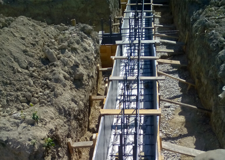 Подошва фундамента дома в Новороссийске