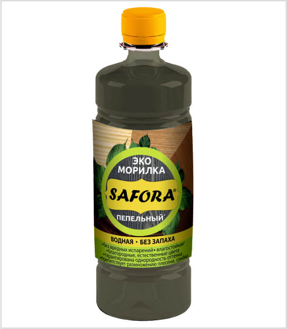 Морилка водная для дерева SAFORA, цвет Пепельный