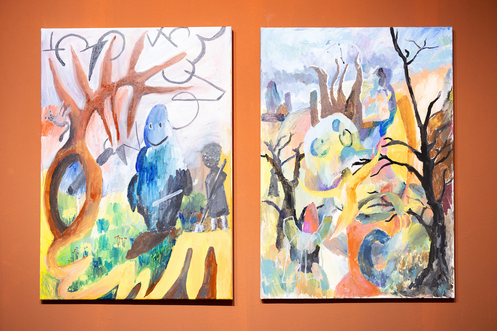 Выставка Германа Орехова в Most Wanted Gallery. Живопись, графика, инсталляция. Фрагмент экспозиции