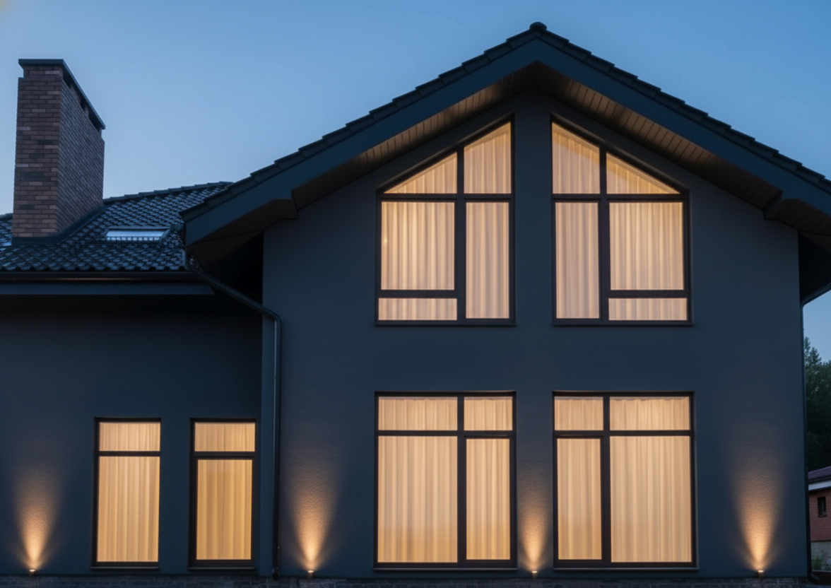 Панорамное треугольное остекление спальни A-frame в Кирове