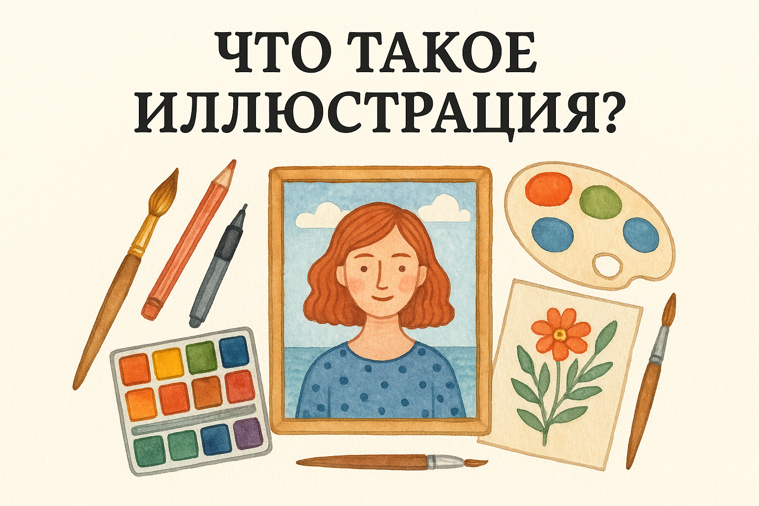 Акварельная иллюстрация — яркий художественный рисунок с красками и деталями