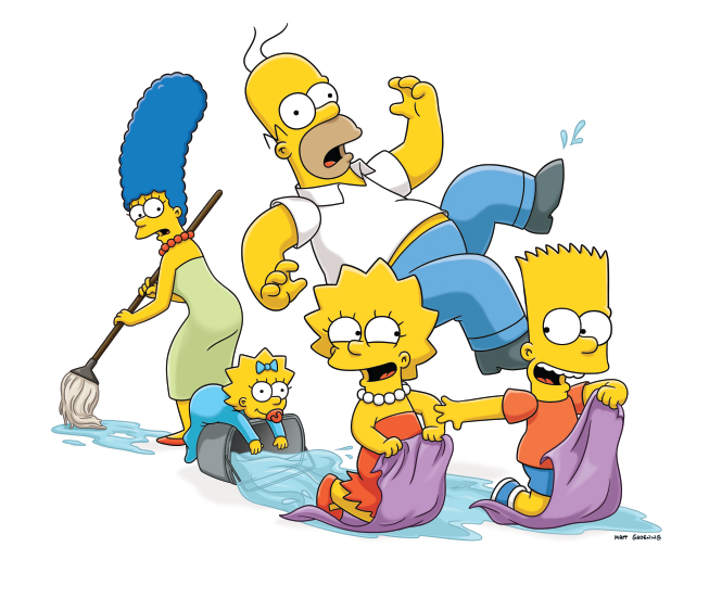 Семья Симпсонов в сцене из мультсериала The Simpsons