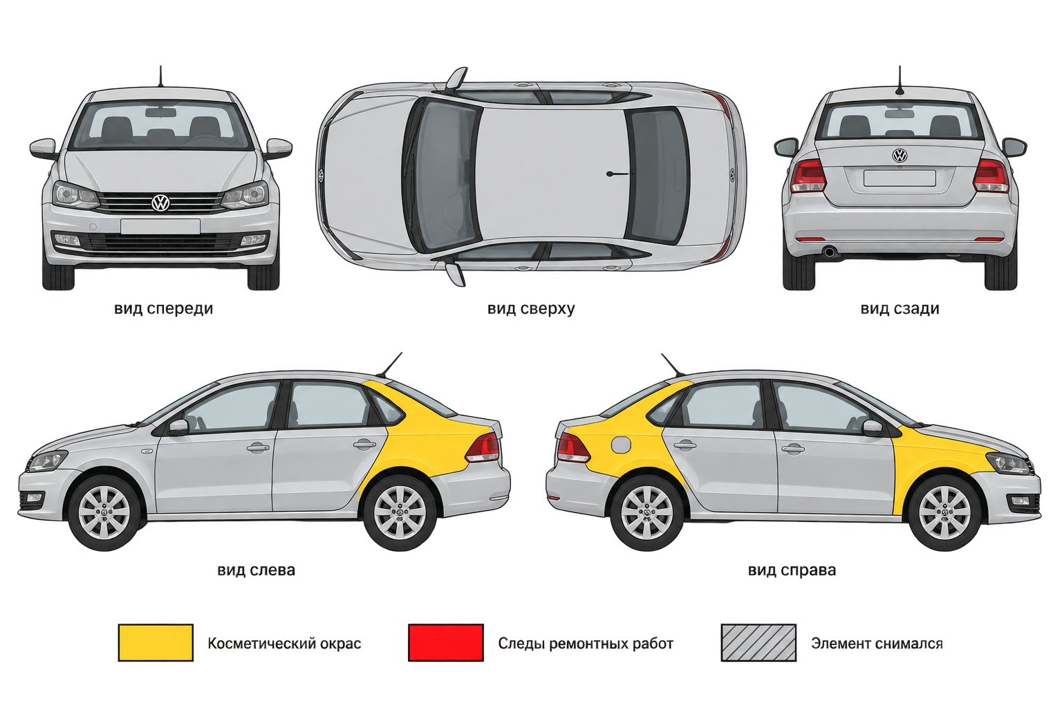 Карта ЛКП Volkswagen Polo