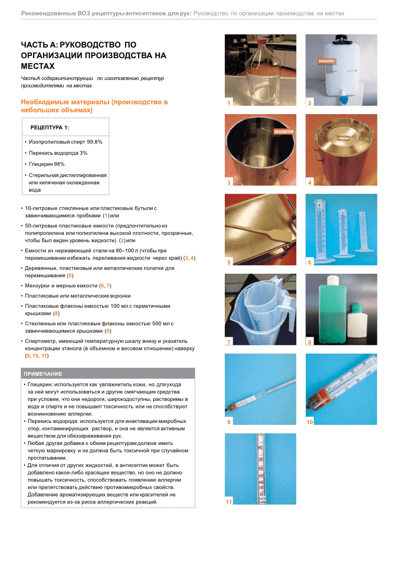 Рецептура для производства антисептика в небольших объемах