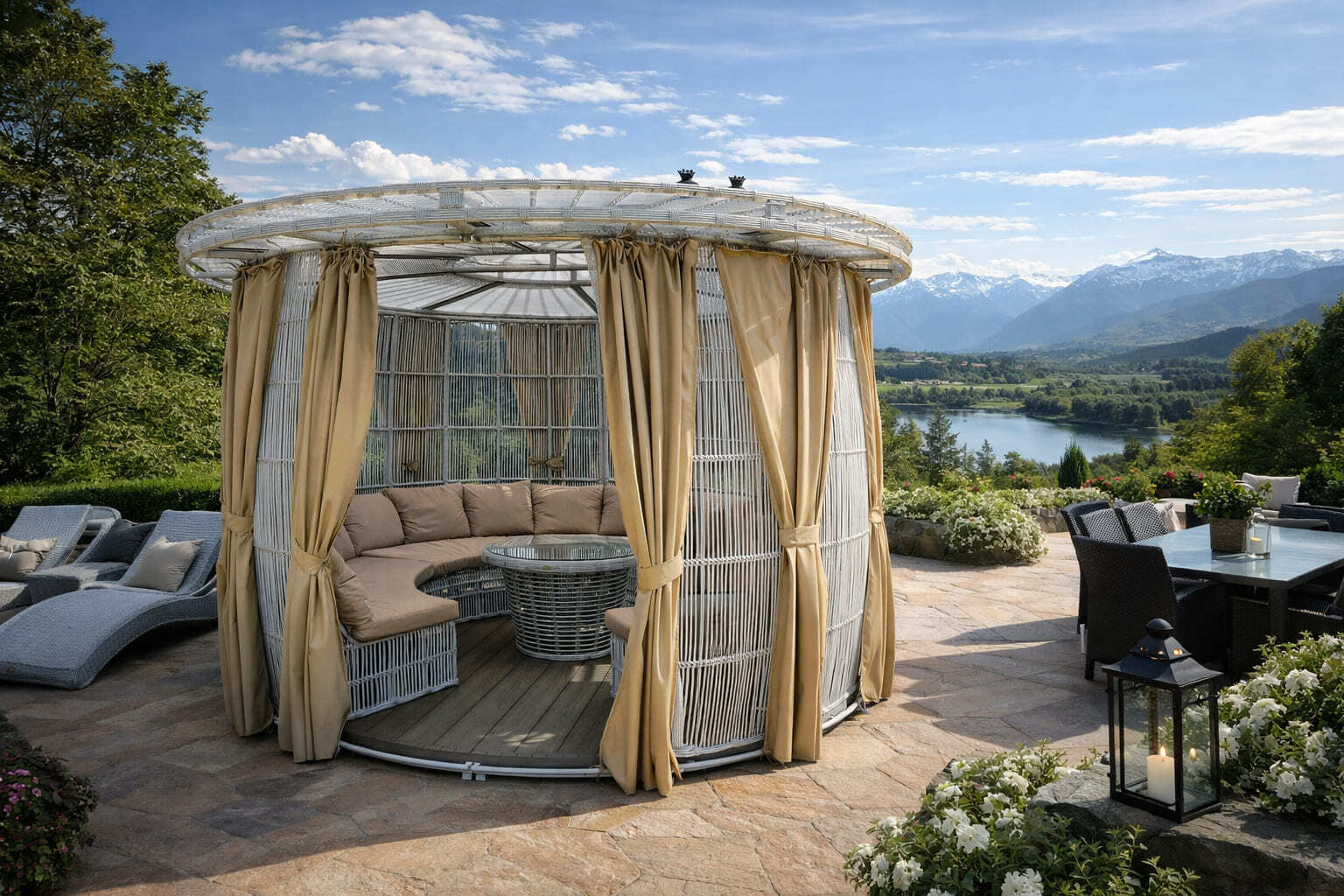 Беседка Malacca в саду — зона отдыха на открытом воздухе