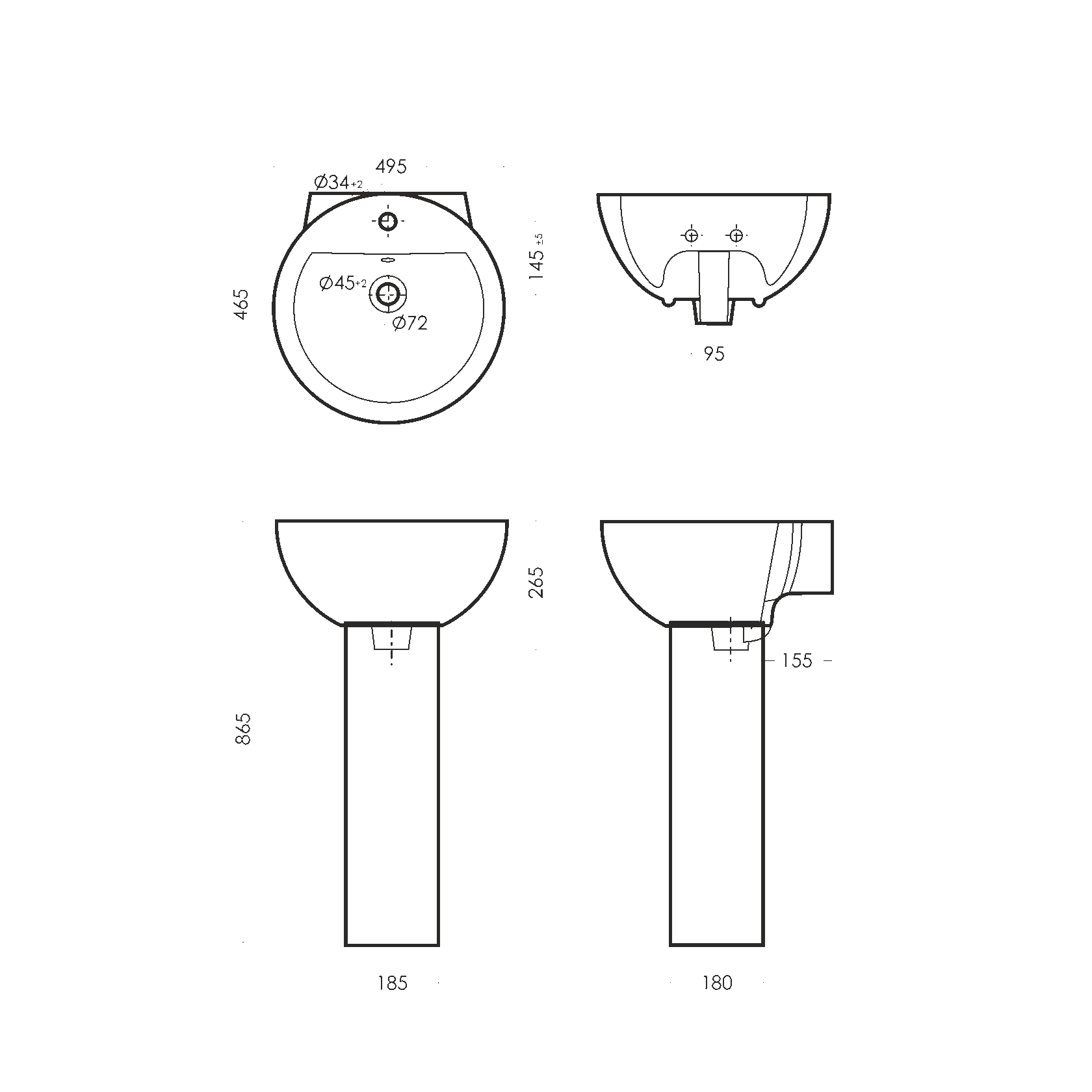 Пьедестальный умывальник Art