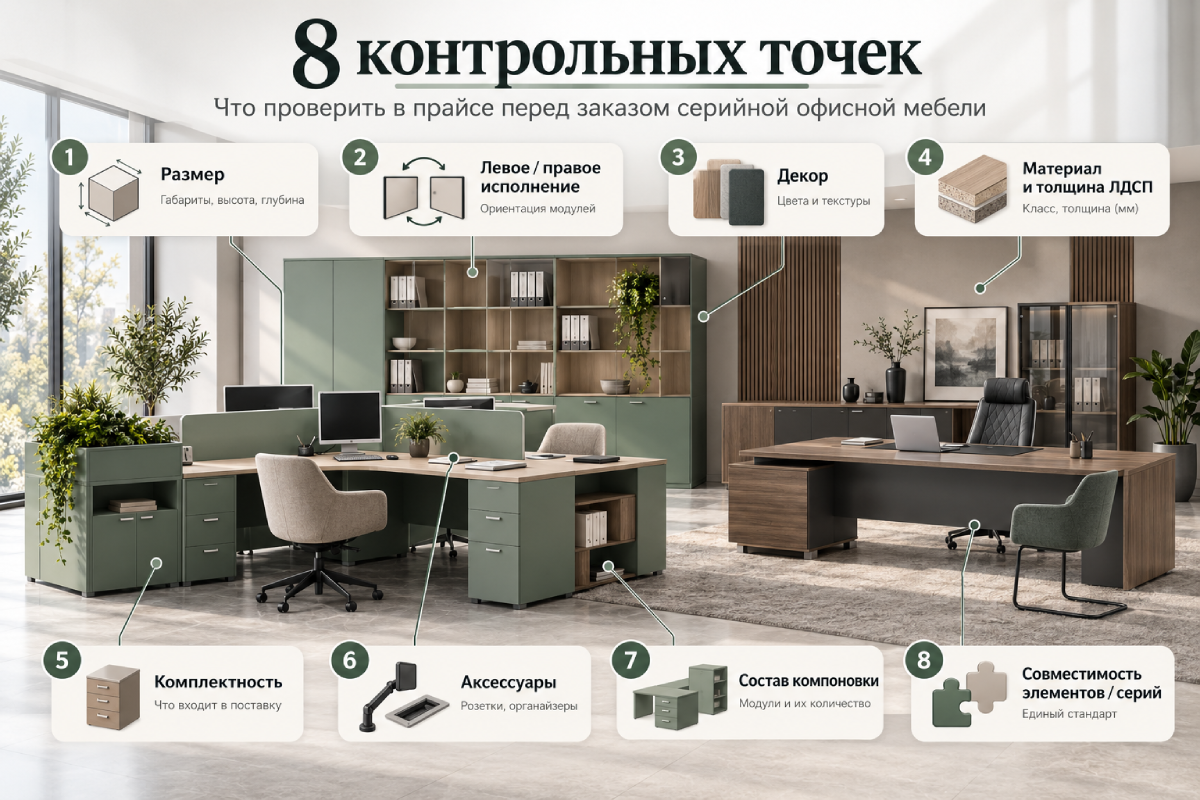Схема контрольных точек большого заказа офисной мебели: от фиксации заказа до приёмки