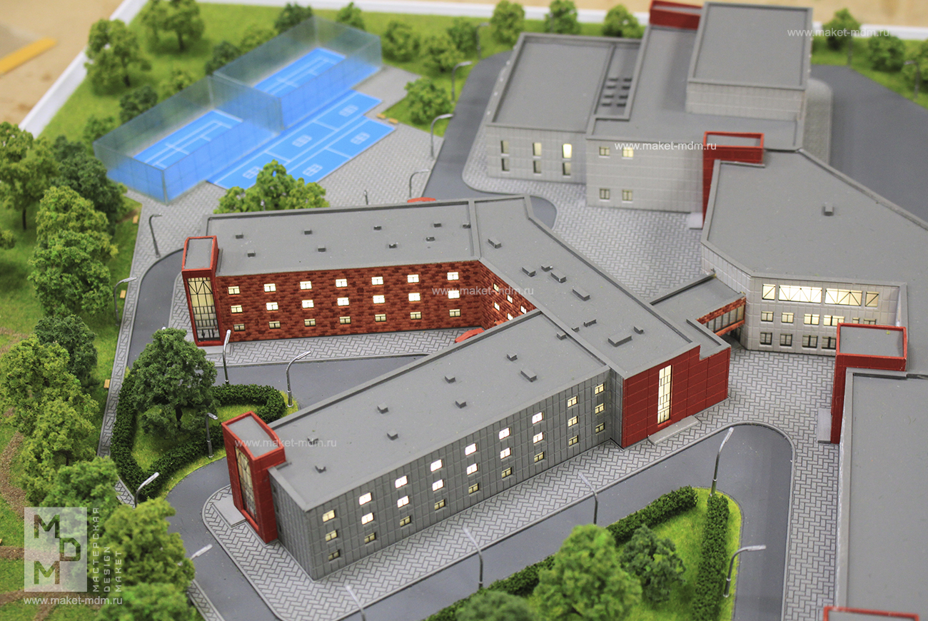 макет школы в масштабе 1:375