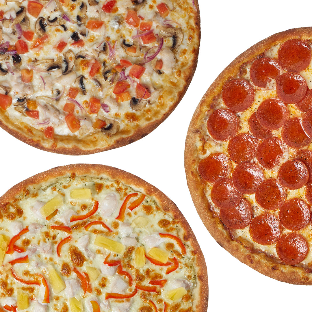 три пиццы одна с фруктами одна с овощами и соусом одна с мясом хорошая пицца фото 117