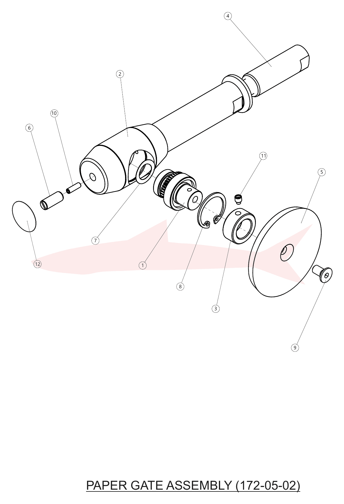 Morgana AutoCreaser Pro 33A 172-05-02 Paper Gate Assembly — схема деталей