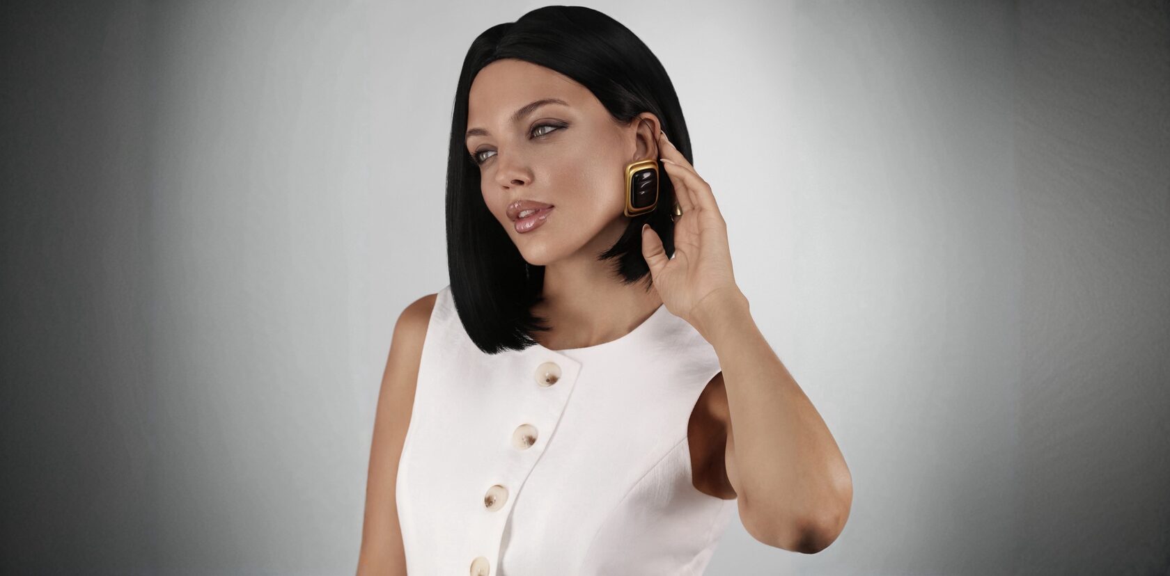 Женский парик каре прямой черный — натуральная текстура, удобная посадка, термоволокно