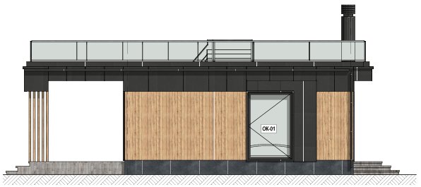 Проект дома "Компакт" для наглядного представления и визуализации данного варианта дома сзади