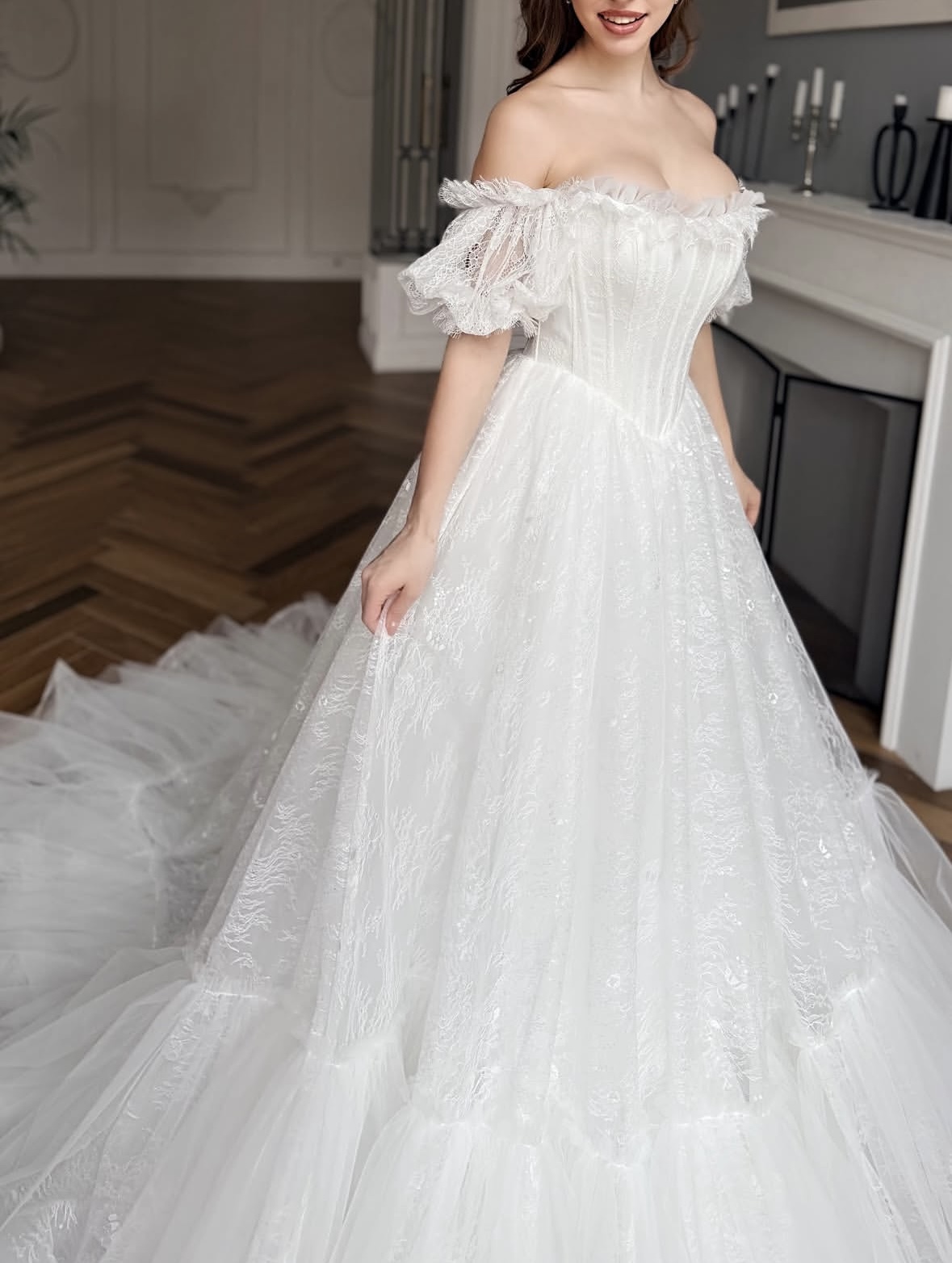 свадебное платье пышное со шлейфом