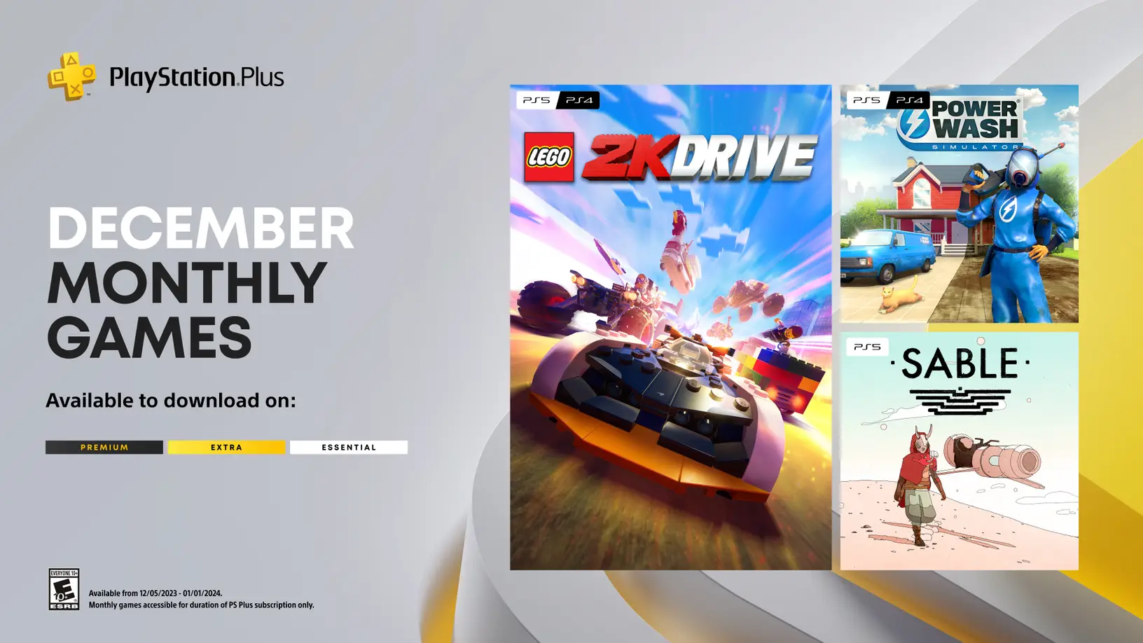 Игры PlayStation Plus на декабрь: Lego 2K Drive, Powerwash Simulator, Sable.