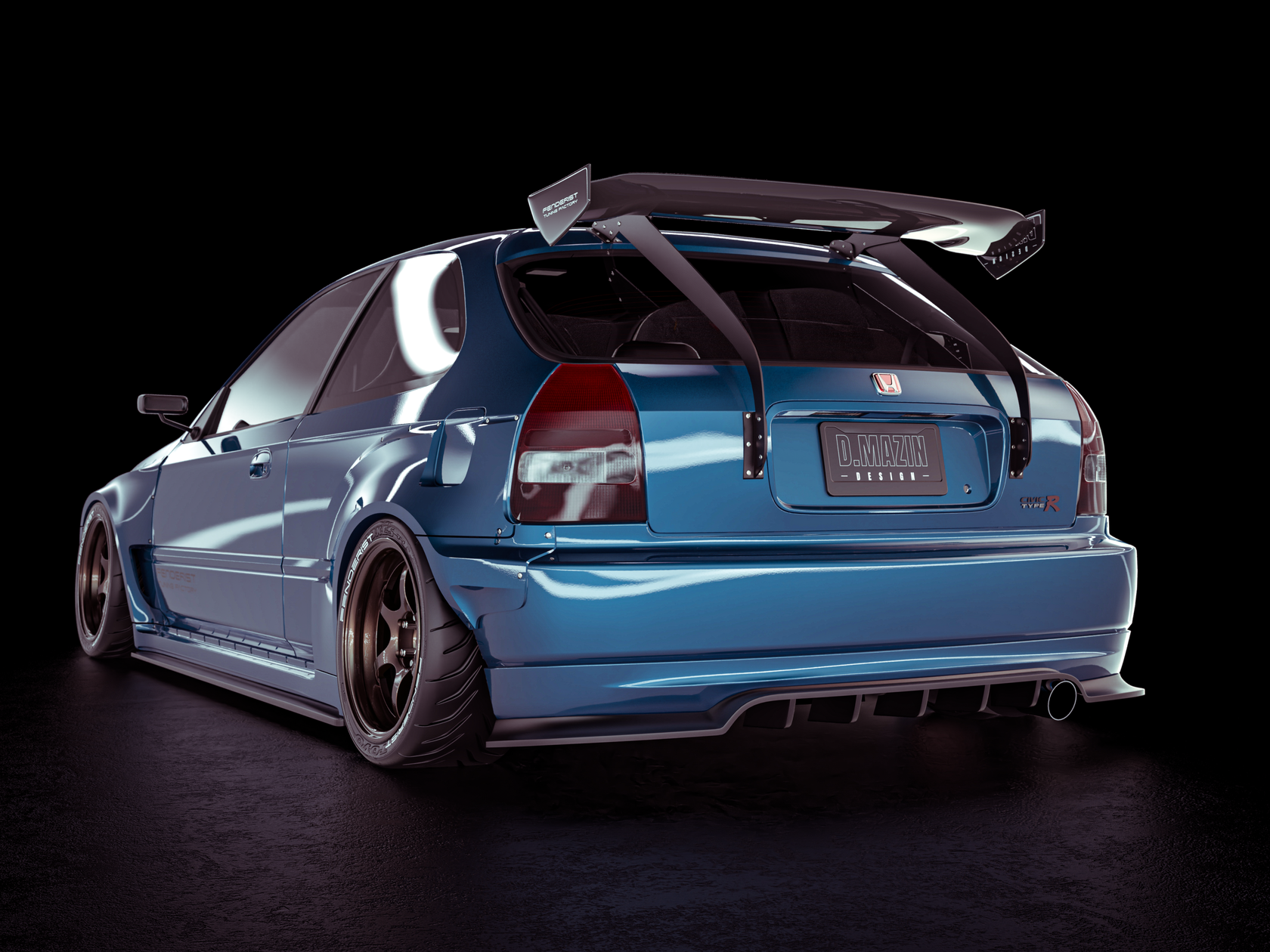 Top Wing Honda Civic 96 00