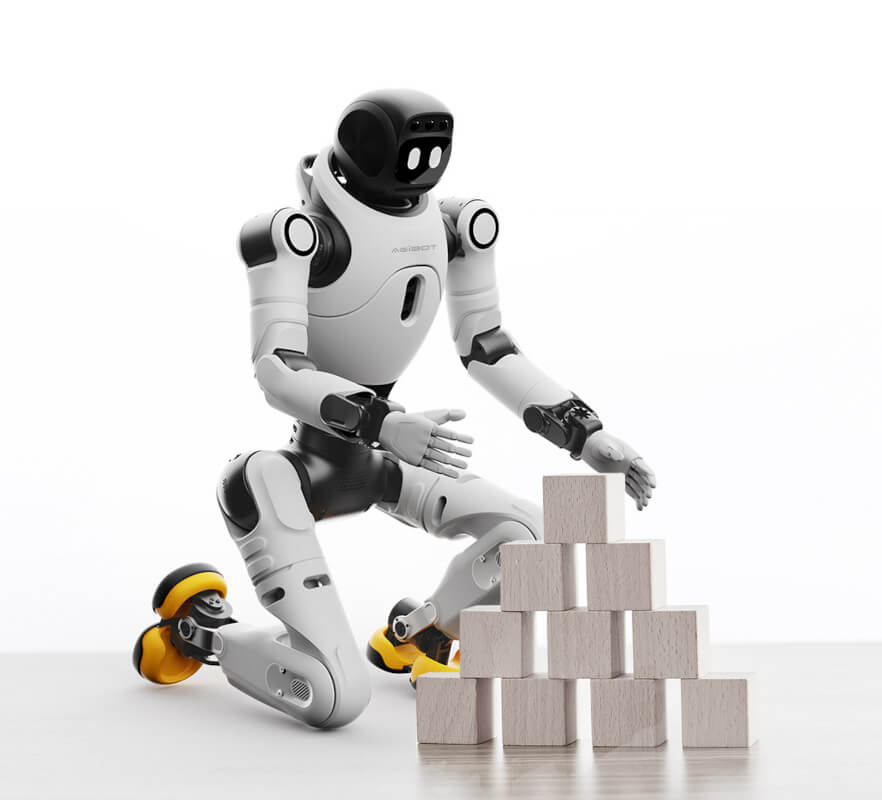 Аренда робота-гуманоида Agibot X2 — крупный план головы и дисплея с эмоциями