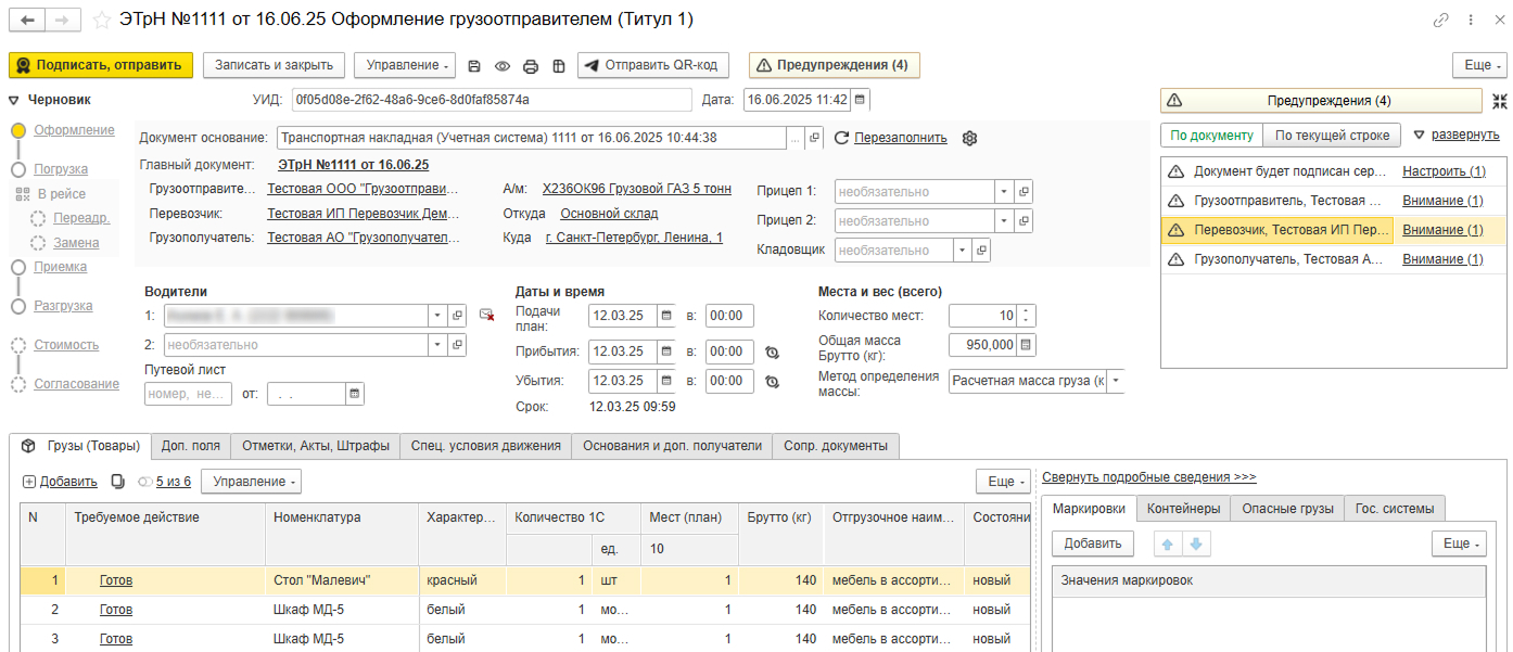 Панель команд карточки Титула 1