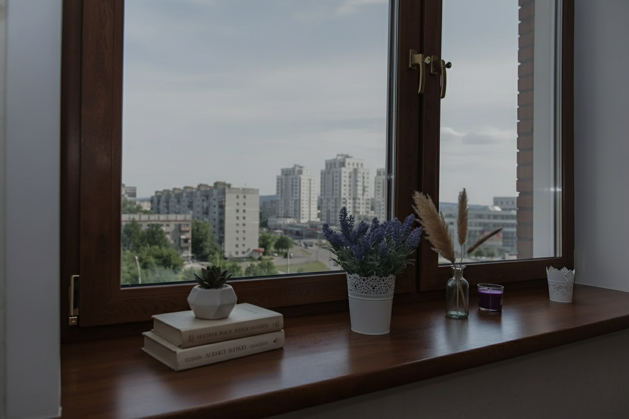 Цветные пластиковые окна с ламинацией под дерево