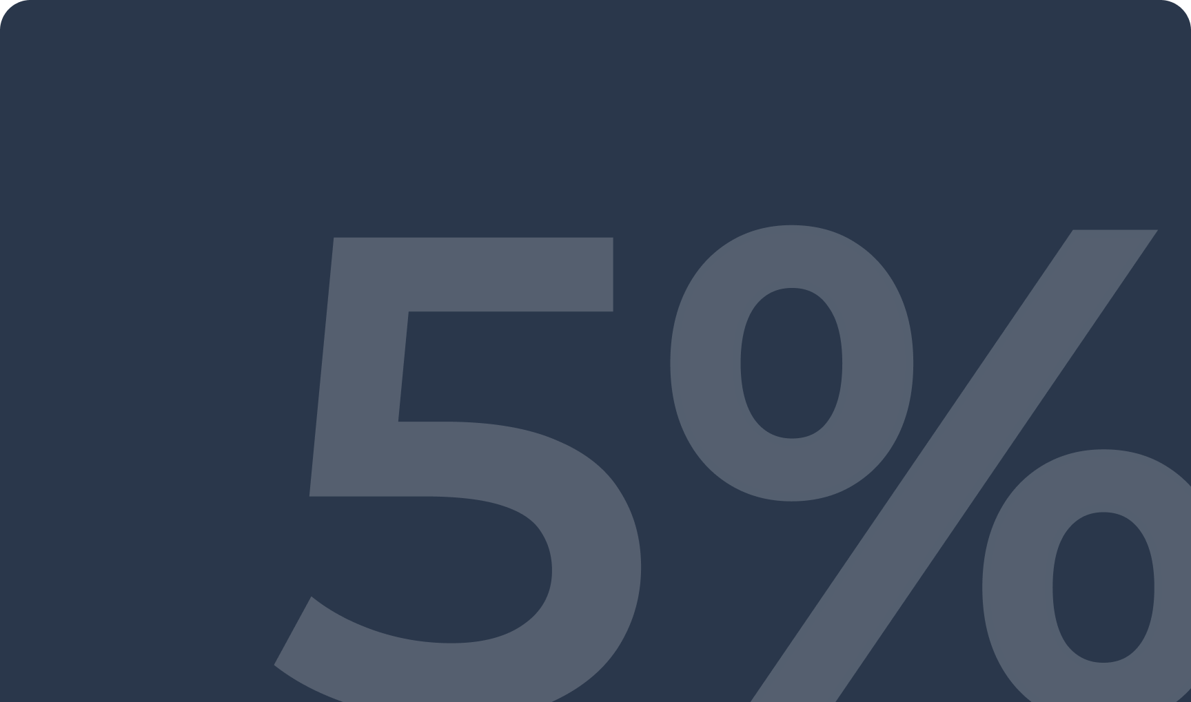 Кешбэк 5% с каждого заказа