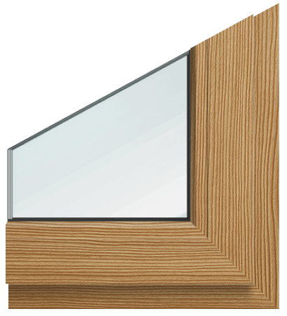 пример ламинации оконного профиля под горную сосну