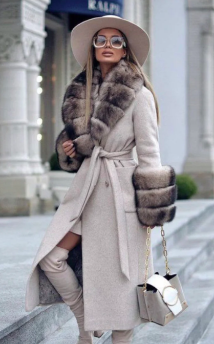 Пальто зимнее женское с мехом купить в интернет магазине Элема
