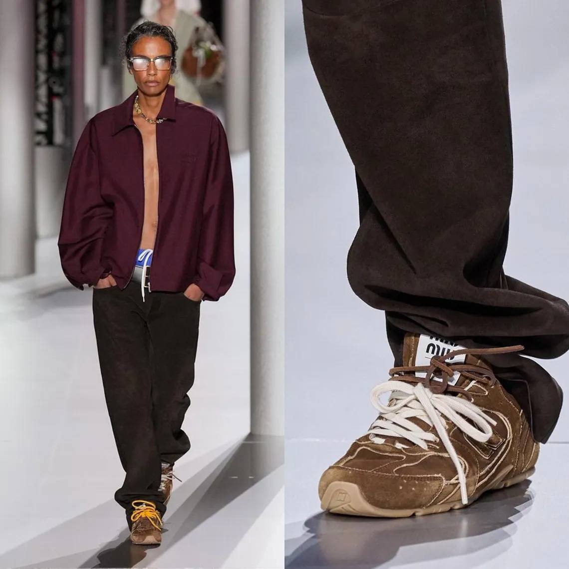 New balance miu miu 530 sl. New balance x miu miu 530 sl suede sneakers.
