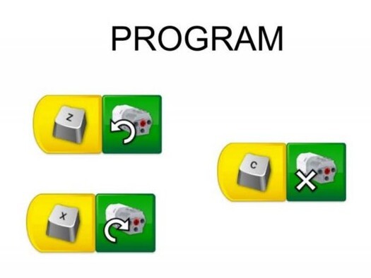 Программа для модели «Трактор» в блоках WeDo 2.0