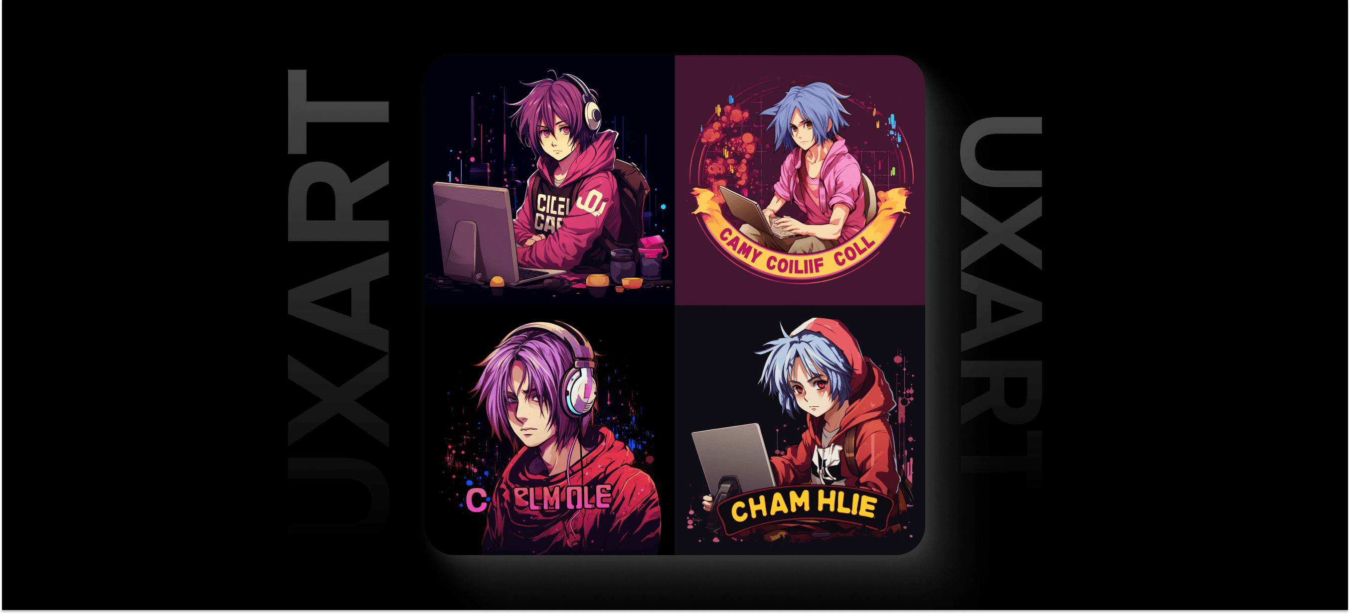 Тут классическое аниме-представление. Красивые мальчики за ноутбуками. Слабый логотип, что уж греха таить.