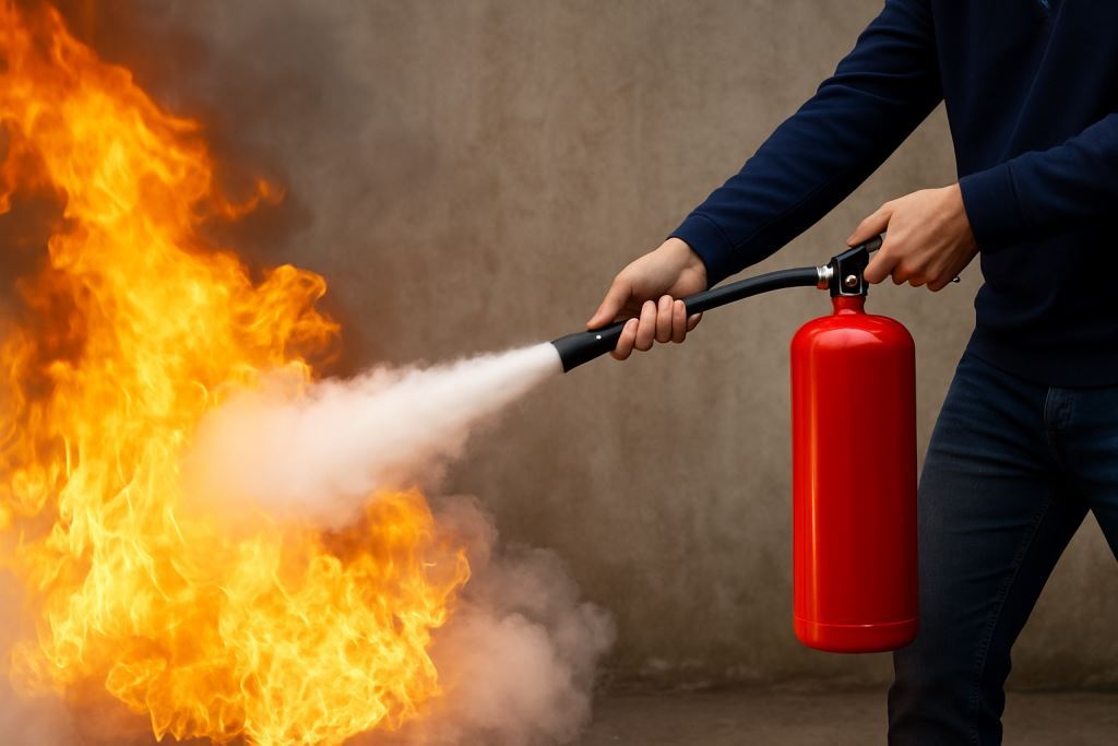 Тушение пожаров огнетушителями