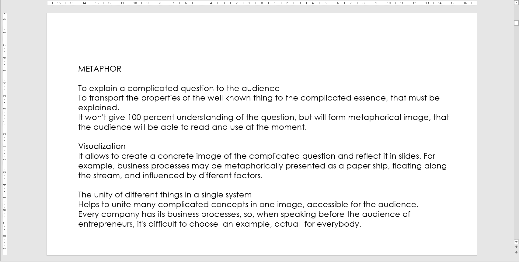 An empty line separation between thoughts was added to the previous slide