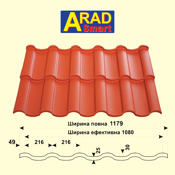 Металочерепиця Arad Smart