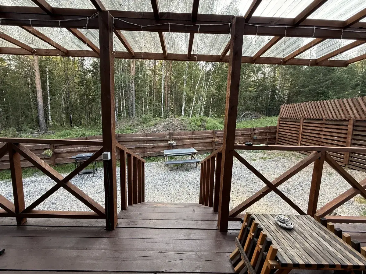 Терраса A-Frame Green с видом на лес